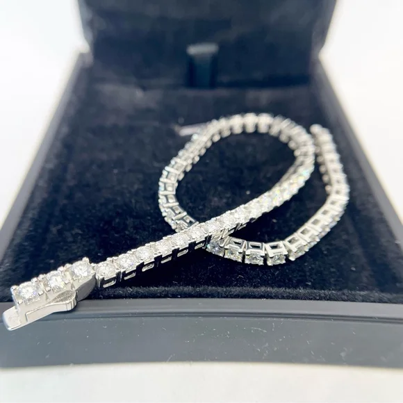 Moissanite Tennis Bracelet 3mm Infinity Bracelet 18K 925 GRA Certified Brilliant - Picture 9 of 10